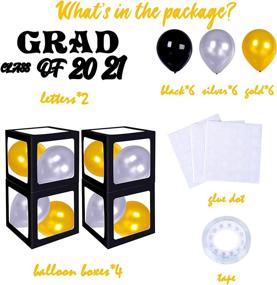 img 1 attached to 🎓 2021 Graduation Decorations: Congrats Grad Class Party Supplies with 4 Black Boxes & Balloons Kit