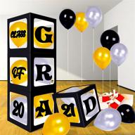 🎓 2021 graduation decorations: congrats grad class party supplies with 4 black boxes & balloons kit логотип