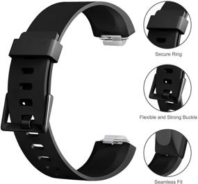 img 3 attached to 🏋️ Наручные ремешки Fitbit Inspire HR/Ace 2 из силикона, 5 штук в упаковке - заменяемые спортивные ремешки для женщин и мужчин - большой размер - винно-красный/синий/черный/серый/белый