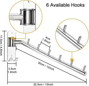 img 2 attached to Bosszi 2-Pack Wall Mounted Folding Clothes Hanger Rack: Space-Saving Stainless Steel Hooks for Heavy-Duty Closet Organization and Drying