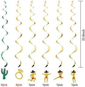 img 3 attached to 🌵 Набор для девичника "Lnlofen Final Fiesta": 12 шт. подвесных вихрей с карликовым кактусом и обручальным кольцом | Блестящие золотые декорации для мексиканской вечеринки перед свадьбой