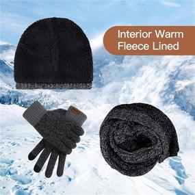img 1 attached to Winter Beanie Touchscreen Knitted Honnesserry: Stylish Men's Scarf Accessories