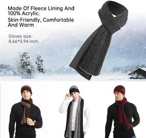 img 2 attached to Winter Beanie Touchscreen Knitted Honnesserry: Stylish Men's Scarf Accessories
