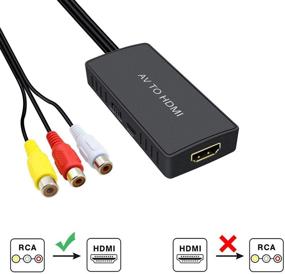 img 1 attached to 🔌 Enhanced RCA to HDMI Converter: 1080P/720P Compatibility with N64, PS, Xbox, VHS, DVD Players & More!