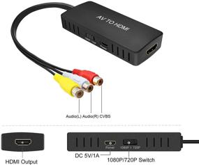 img 2 attached to 🔌 Enhanced RCA to HDMI Converter: 1080P/720P Compatibility with N64, PS, Xbox, VHS, DVD Players & More!