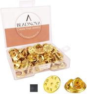 🦋 enhance your pin collection with beadnova butterfly clutch metal pin backs - set of 50 gold pin backings! logo