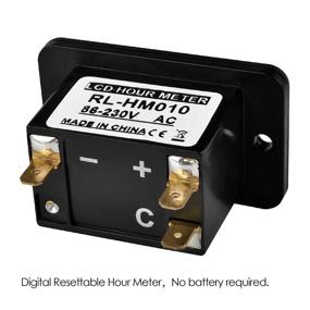 img 1 attached to Jayron Rectangular LCD Digital Hour Meter - AC 86-230V Resettable & 🕐 Battery-free - Ideal for Small Engine Quad Bike, Motorcycle, Lawn Mower, Snowmobile, Motocross, Chainsaw