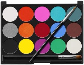 img 4 attached to 🎨 Senbos Face Body Paint Kits: High-Quality 15-Color Palette for Kids & Adults, Non-Toxic & Professional Grade Supplies with Brushes - Perfect for Party Cosplay