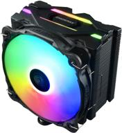 enermax ets-f40 addressable rgb cpu air cooler: enhanced cooling performance, am4/lga compatibility, direct heat pipes, 140mm pwm fan, 200w+ tdp, 5v 3-pin argb, black logo