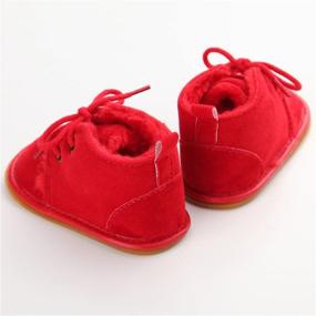 img 1 attached to 👶 ESTAMICO Winter Plush Rubber Sole Laces Baby Shoes Boots