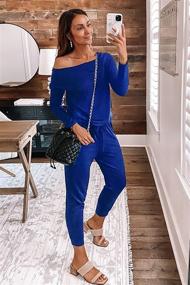 img 2 attached to 👗 PRETTYGARDEN Women's Crewneck Shoulder Stretchy Jumpsuit in Jumpsuits, Rompers & Overalls