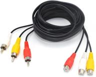 xenocam 15ft rca audio/video composite cable - high-quality connections for dvd/vcr/sat - 3 male to 3 female - yellow/white/red connectors logo