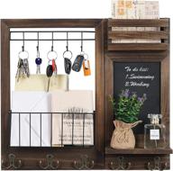 📬 wall-mounted key and mail holder with floating shelf, chalkboard and 5 double hooks - wpkltmz mail organizer for wall decor логотип