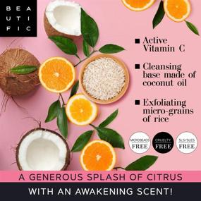 img 2 attached to Revitalize and Brighten Skin with BEAUTIFIC Vitamin C Gentle Face Scrub - Deep Clean and Renew for a Radiant Complexion