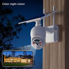 img 3 attached to 📸 Solar Security Camera Outdoor Wireless WiFi with 1080P Color Night Vision, Battery Powered, PIR & Radar Dual Detection - Ctronics Pan Tilt PTZ Camera for Home Security, 2-Way Audio