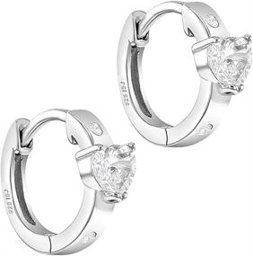 img 3 attached to 💎 Sterling Silver Zirconia Earrings for Toddler Girls: Stylish Jewelry for Little Ears