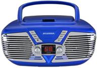 sylvania retro style portable cd boombox with am/fm radio- top loading cd - aux-in jack - ac &amp logo