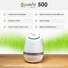 img 3 attached to Greentech Environmental pureAir 500: The Ultimate Portable Air Purifier and Cleaner for Home, Office, and Bedroom, Ideal for Up to 850 Sq. Ft., Eliminates Stubborn Odors with Ease!