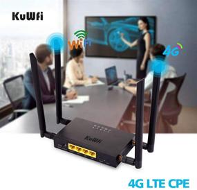 img 1 attached to 🚗 KuWFi 4G LTE Car WiFi Router - High Speed 300Mbps Cat 4 CPE with SIM Card Slot and 4 External Antennas for USA, Canada & Mexico (Excludes Verizon SIM Card)