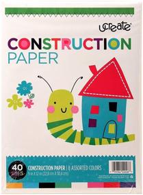 img 1 attached to 🎨 U:Create Construction Paper - 9x12 Inch, 40 Sheets - Assorted Colors (642) - High-Quality Art and Crafts Material