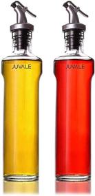 img 4 attached to 🍶 Juvale Oil and Vinegar Dispensers Set - Glass Cruet Bottles with Lever Release Pourers for Salad Dressing, Olive Oil - 12 Oz / 355mL