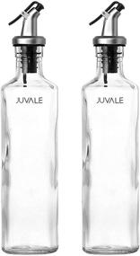 img 1 attached to 🍶 Juvale Oil and Vinegar Dispensers Set - Glass Cruet Bottles with Lever Release Pourers for Salad Dressing, Olive Oil - 12 Oz / 355mL