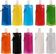 sotogo 10-pack collapsible water bottle - reusable drinking bottle with clip for biking, hiking & travel - 10 colors логотип