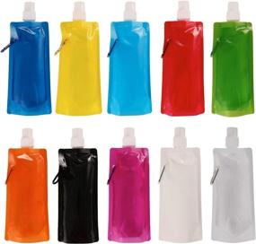 img 4 attached to SOTOGO 10-Pack Collapsible Water Bottle - Reusable Drinking Bottle with Clip for Biking, Hiking & Travel - 10 Colors