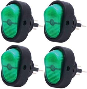 img 3 attached to 🚗 Twidec/4-Piece Rocker Toggle Switch 12V 30A SPST 3-Pin On-Off Push Button for Car with Green LED Light - ASW-20D-1-G