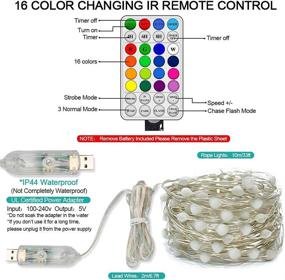 img 1 attached to 🎄 Christmas Fairy String Lights: 33 Ft, 16 Colors Changing with Extra Big Bulbs, Waterproof & Remote Control, USB Plug in Lights