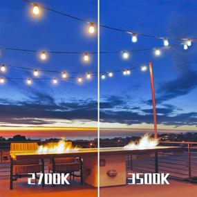 img 2 attached to 🌞 48FTS Outdoor Patio Lights: 96+ CRI 2700K Warm White, UL Certified, Shatterproof Bulbs, IP65 Waterproof LED Cafe String Lights for Balcony, Bistro, Fence - 12V Safety Voltage