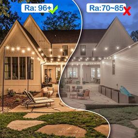 img 3 attached to 🌞 48FTS Outdoor Patio Lights: 96+ CRI 2700K Warm White, UL Certified, Shatterproof Bulbs, IP65 Waterproof LED Cafe String Lights for Balcony, Bistro, Fence - 12V Safety Voltage