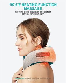 img 1 attached to Shiatsu Neck Massager with Heat - Rechargeable & Cordless Deep Tissue 3D Kneading Beads for Pain Relief, Neck and Back Massager Pillow ideal for Travel, Christmas Gift