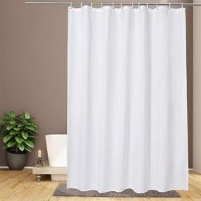 img 4 attached to 🚿 Water-Repellent Weighted Bottom Shower Curtain Liner - EurCross Extra Long 72 x 84inch Solid White Fabric for Bathroom