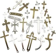 🔮 craft supplies mixed cross connector charms-100g (approximately 38-40pcs) beads and pendants for jewelry making, crafting, necklace, bracelet diy - m024 logo