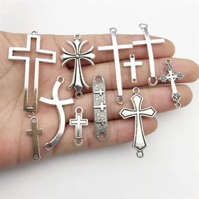 img 2 attached to 🔮 Craft Supplies Mixed Cross Connector Charms-100g (Approximately 38-40pcs) Beads and Pendants for Jewelry Making, Crafting, Necklace, Bracelet DIY - M024