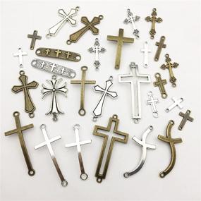 img 1 attached to 🔮 Craft Supplies Mixed Cross Connector Charms-100g (Approximately 38-40pcs) Beads and Pendants for Jewelry Making, Crafting, Necklace, Bracelet DIY - M024