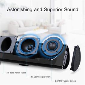img 3 attached to Bestisan 34-Inch Soundbar Bluetooth 5.0 Wireless and Wired Home Theater Speaker with DSP, Bass Adjustable - 80W, Includes Optical Cable, Enhanced 90-Day Trial, Upgraded 2019