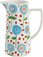 🌺 colorful floral stoneware pitcher by creative co-op: blue & red delight logo