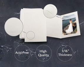img 2 attached to 📸 Golden State Art, Acid-Free Cardboard Photo Folder Pack - 50 Ivory Paper Frames for 4x6 or 5x7 Pictures. Ideal for Portraits, Special Events like Graduations, Weddings, Christmas, and Baby Showers