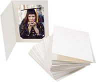 📸 golden state art, acid-free cardboard photo folder pack - 50 ivory paper frames for 4x6 or 5x7 pictures. ideal for portraits, special events like graduations, weddings, christmas, and baby showers logo