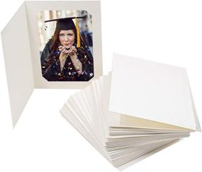 img 4 attached to 📸 Golden State Art, Acid-Free Cardboard Photo Folder Pack - 50 Ivory Paper Frames for 4x6 or 5x7 Pictures. Ideal for Portraits, Special Events like Graduations, Weddings, Christmas, and Baby Showers