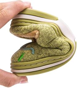 img 1 attached to 🦖 Dinosaur Indoor Slippers for Kids Toddlers - Cute Animal House Slippers with Warm Fuzzy Sole for Boys and Girls