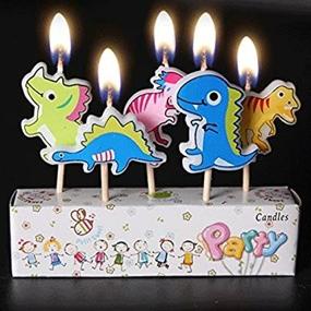 img 3 attached to Cute Cartoon Animal Birthday Candles - Dinosaur Theme for Kids, Boys, and Girls: Ideal for Cakes, Cupcakes, and Celebrations