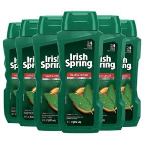 img 4 attached to Irish Spring Men's Sage and Cedar Body Wash Shower Gel - 18 fl oz (6 Pack)