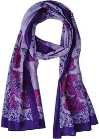 img 1 attached to 🌸 Stylish California Poppy Cotton Purple Scarf for Women - Must-Have Accessory for Any Outfit!