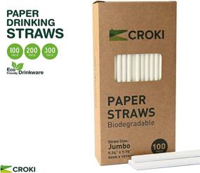 img 3 attached to 🥤 CROKI White Biodegradable Paper Drinking Straws [Pack of 100] - Ideal for Smoothies, Iced Coffee, Tea, Cocktails