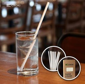 img 1 attached to 🥤 CROKI White Biodegradable Paper Drinking Straws [Pack of 100] - Ideal for Smoothies, Iced Coffee, Tea, Cocktails