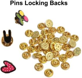 img 1 attached to 📌 60PCS Gold Brass Pin Backings for Brooch Tie Hat Badge Insignia - Lapel Pin Backs Metal