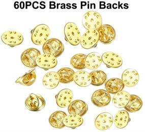 img 3 attached to 📌 60PCS Gold Brass Pin Backings for Brooch Tie Hat Badge Insignia - Lapel Pin Backs Metal